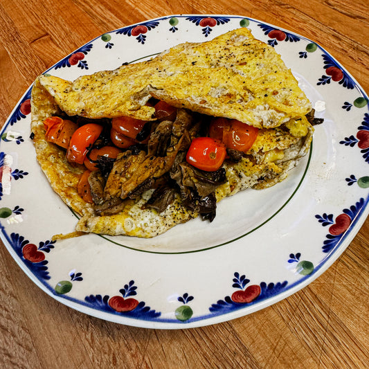 Blue Oyster Mushroom Omelette